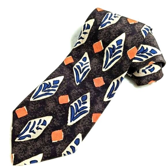 Vintage Men's 100% Silk Vintage Tie - Abstract Motif by Chez Roffe - Picture 13 of 13